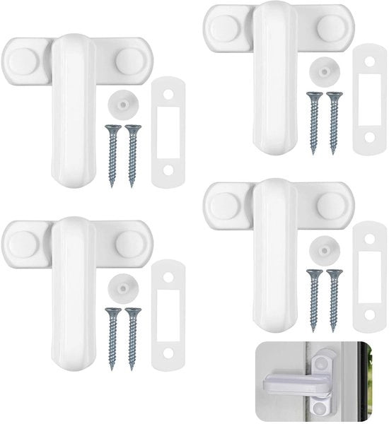Kit di sicurezza per finestre - 4 pezzi - Protezione contro gli intrusi - Chiusura sicura - Materiali in acciaio inox - Facile da installare