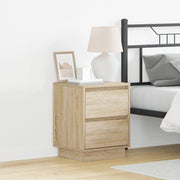 Comodini con luci LED 2 pz Rovere di Sonoma 39x34,5x50 cm