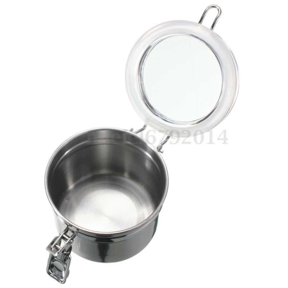 Trade Shop - Barattolo Case Tabacco Cibo Conserva Acciaio Inox Umido Tenuta Aria -