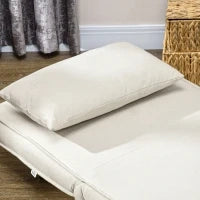 Poltrona Letto 2 in 1 con Schienale Regolabile e Cuscino, in Tessuto Effetto Lino, 72x78x79cm