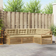 Set di divani da esterno 4 pz Bianco e Beige Poliestere 3390423