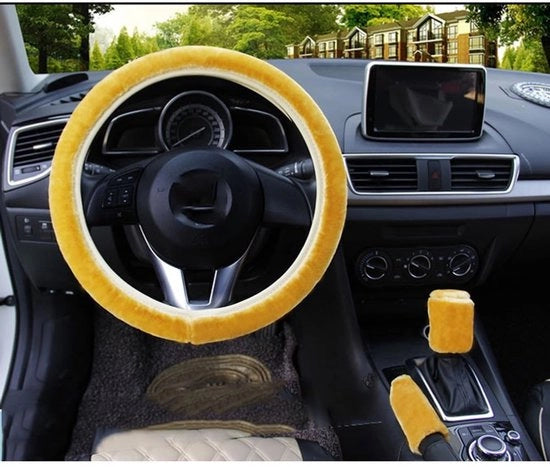 Copricapo del volante in piuma - 1 pezzo - Copertura del cambio - Manubrio - Adatto per cerchi del volante da 37-38 cm - Nero/Rosso/Rosato/Bianco - Copricapo del volante
