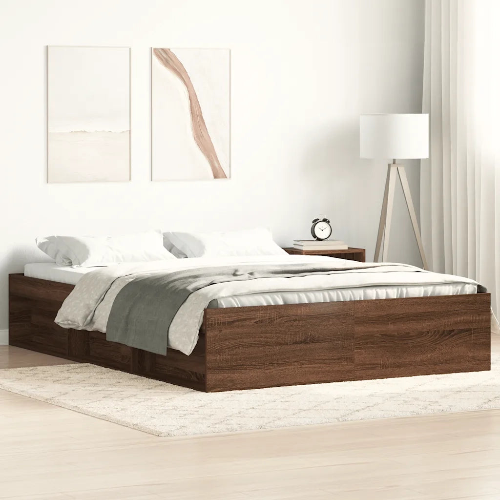 Giroletto-Struttura Letto Rovere Marrone 140x200 cm
