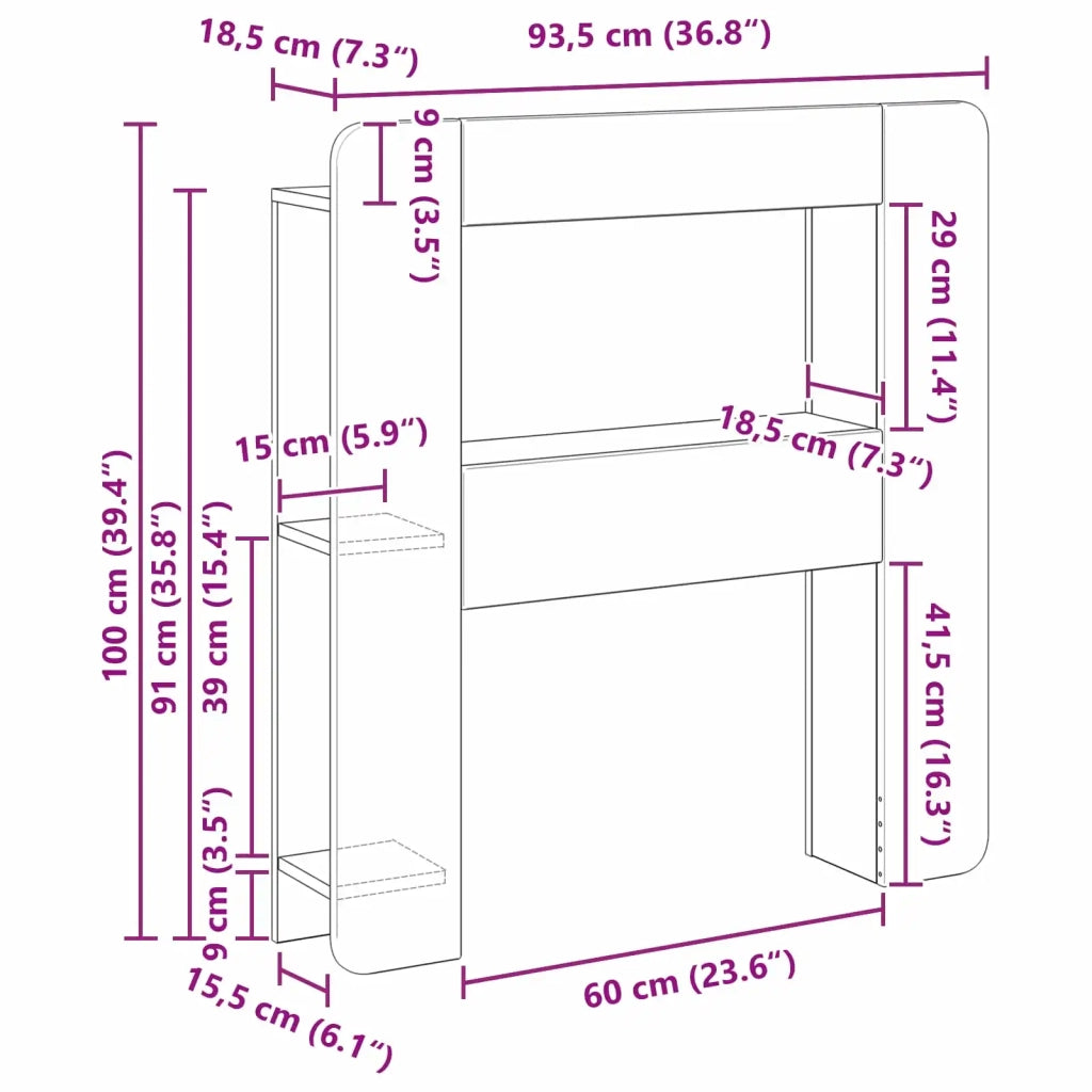 Testata del letto con archiviazione Legno ingegnerizzato 8001248