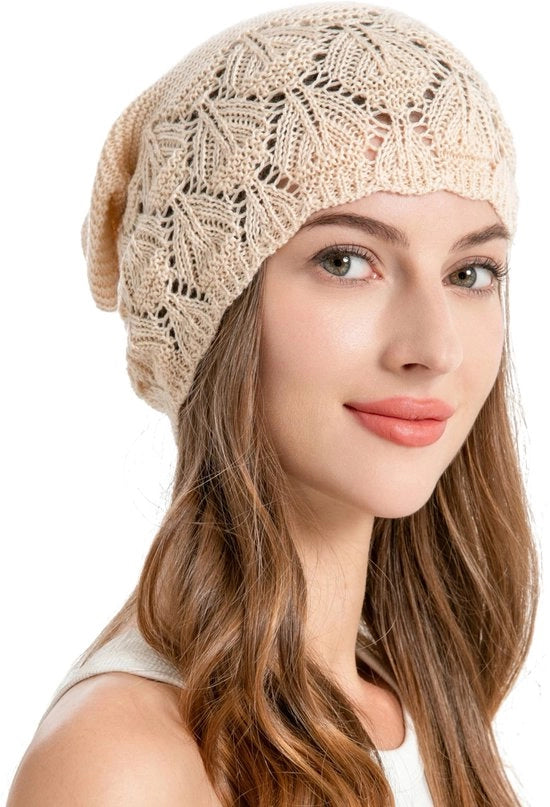 Cappello Leggero - Cappuccio a Maglia - Comfortevole Forma - Materiale Acrilico Tenero - Adatto alle Donne - Circonferenza 54-56cm