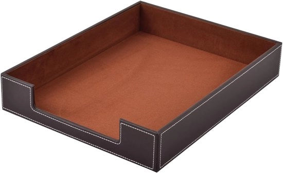 Borsa per lettere in pelle, articoli da ufficio, organizzatore per la scrivania per lettere, riviste, gioielli, cosmetici, elegante contenitore per lettere e cassetta multifunzione, ripiegabile, per ufficio.