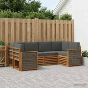 Set di divani da esterno 5 pz Naturale e Antracite 3384768