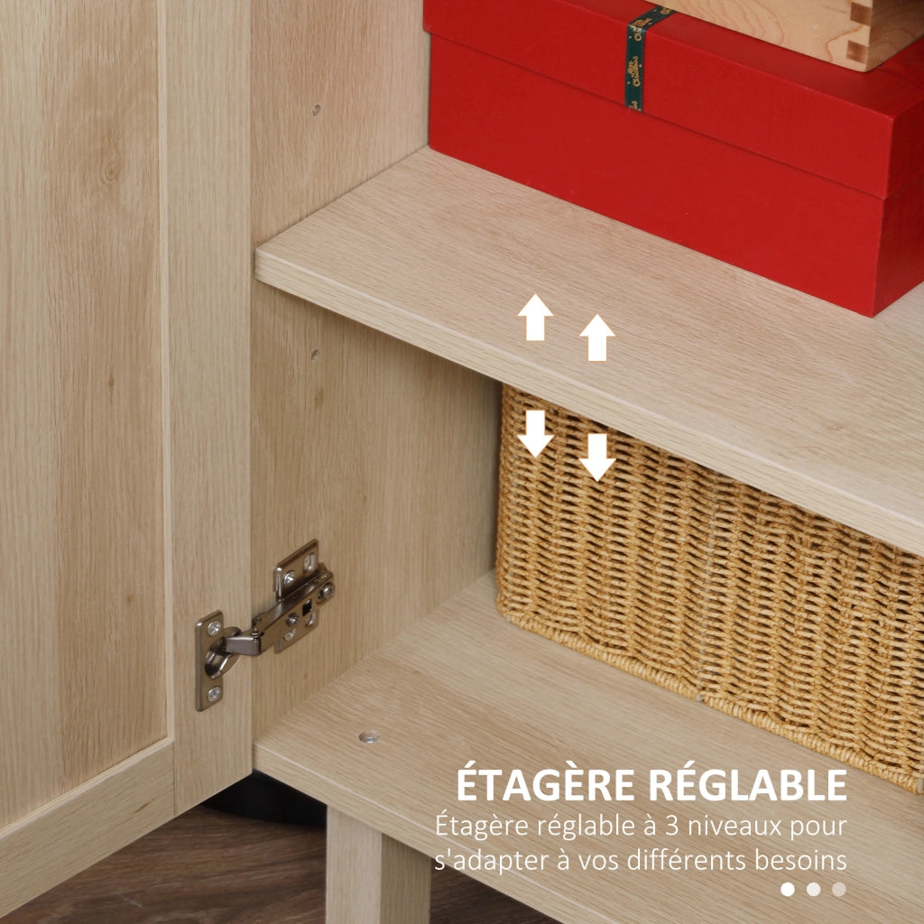 Armadio a 3 ante con ripiani regolabili ¨C Zephmum ¨C 136x41x70 cm