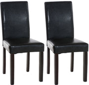 Set 2 sedie da pranzo Ina in similpelle nero,marrone scuro