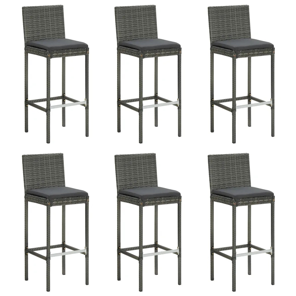 Set da Bar da Giardino 7pz con Cuscini Grigio cod mxl 44625