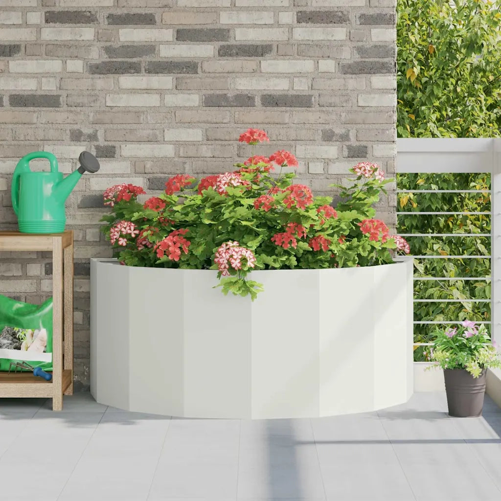 Fioriera-Vaso-Contenitore per Piante Bianco 120 x 60 x 50 cm Acciaio