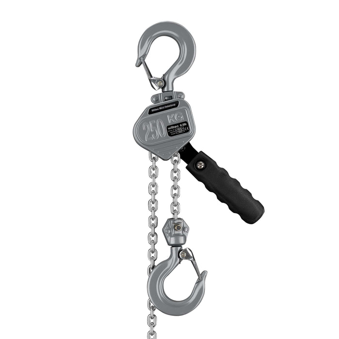 Mini paranco a catena manuale VM0.25 fino a 250 kg, altezza di sollevamento di 1,5 m, in alluminio, per il sollevamento di carichi pesanti