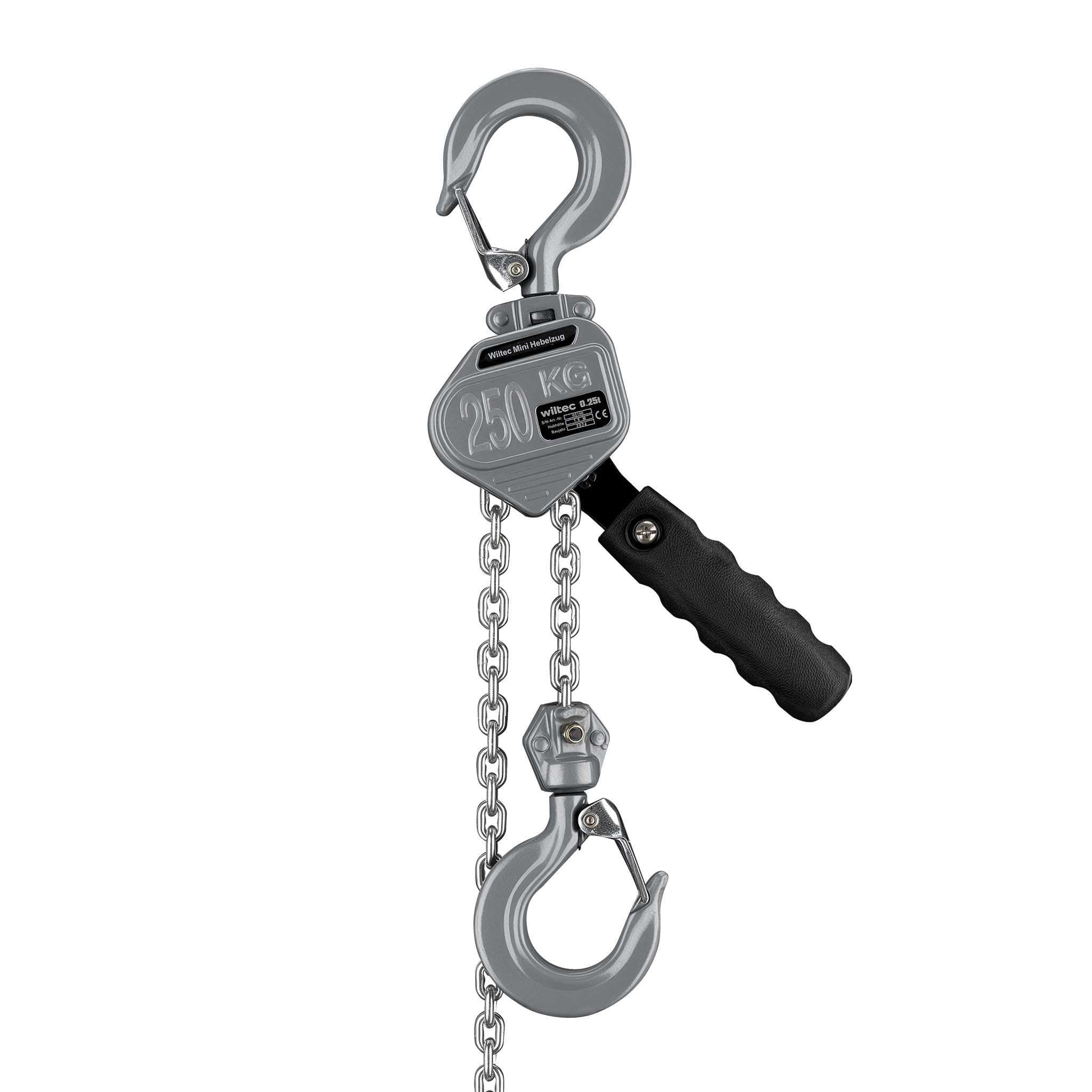 Mini paranco a catena manuale VM0.25 fino a 250 kg, altezza di sollevamento di 1,5 m, in alluminio, per il sollevamento di carichi pesanti