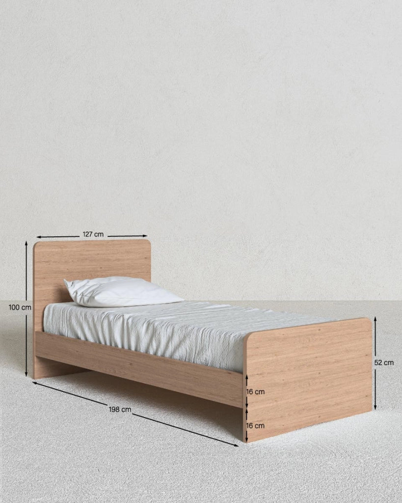 Letto easy con fascioni e pediera - Letto una piazza e mezzo 127 x 197 - Struttura Virginia - Rete e materasso esclusi_