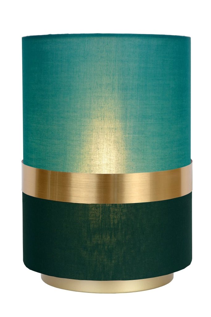 Lampada da tavolo cilindro in lino verde E14 Lucide