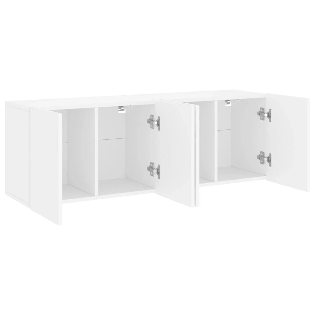 Mobile TV multimediale da parete mensola TV credenza TV per sala da pranzo soggiorno camera da letto 2 pezzi 60 x 30 x 41 cm bianco 02_0028927