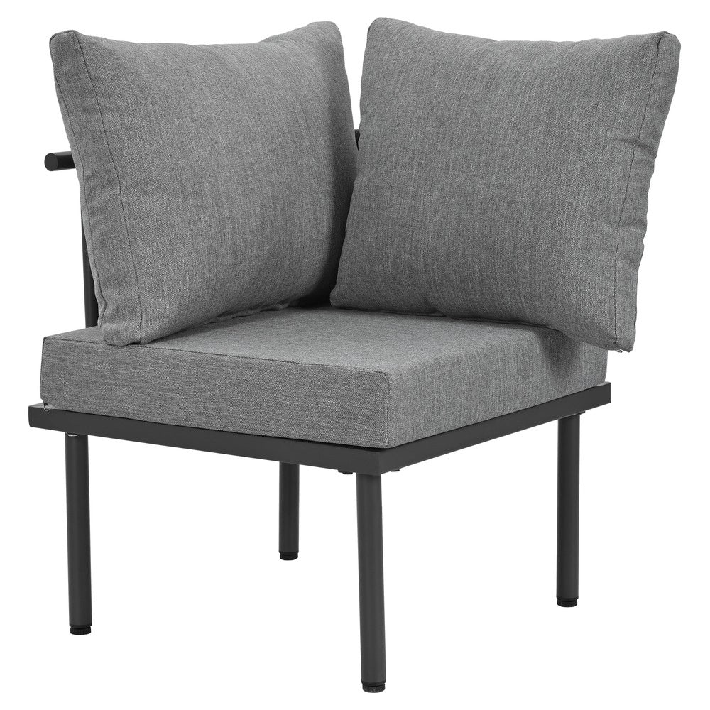 Set Lounge da Giardino 6 Pezzi con Cuscini ¨C Xylo ¨C Grigio, Corda, Vetro