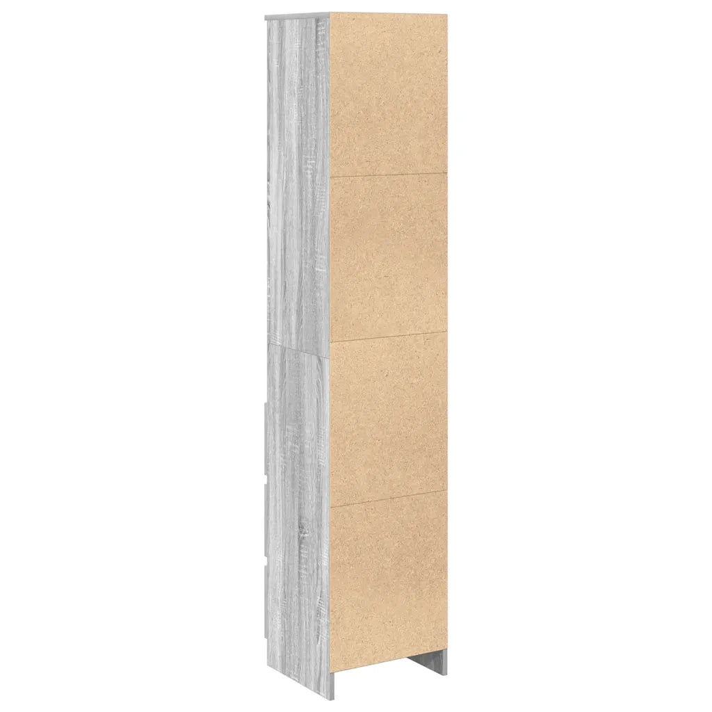 vidaXL Credenza Grigio Sonoma 37,5x35x180 cm in Legno Multistrato