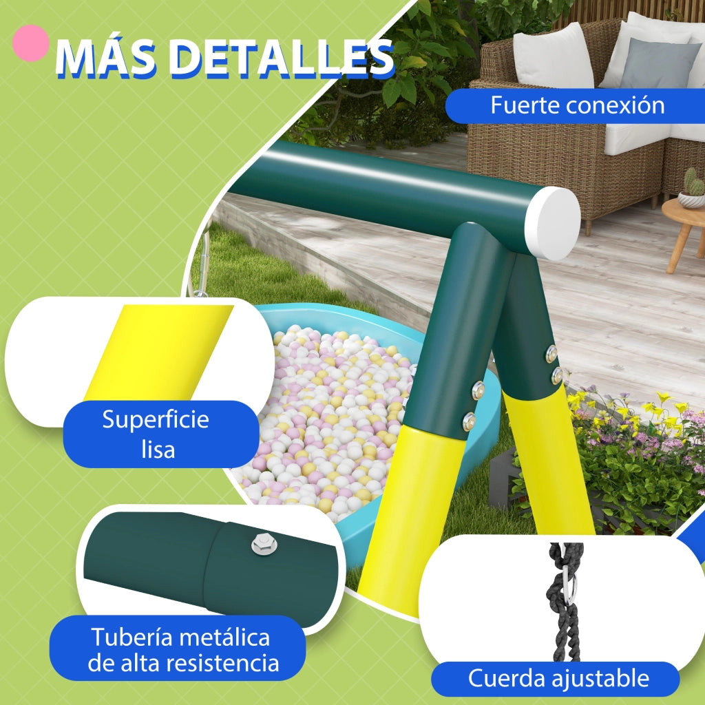 Altalena per bambini 4 in 1 con nido e canestro da basket ¨C zephmum ¨C Rosso e Giallo