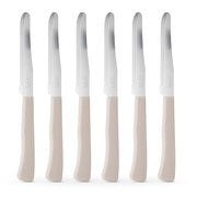 Coltelli da Tavola 24pz Manico in Polipropilene Doppia Affilatura 22cm Tortora
