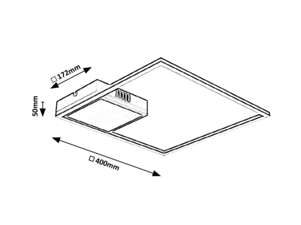 Plafoniera LED quadrata 40cm 30W cromo Rabalux Sirius