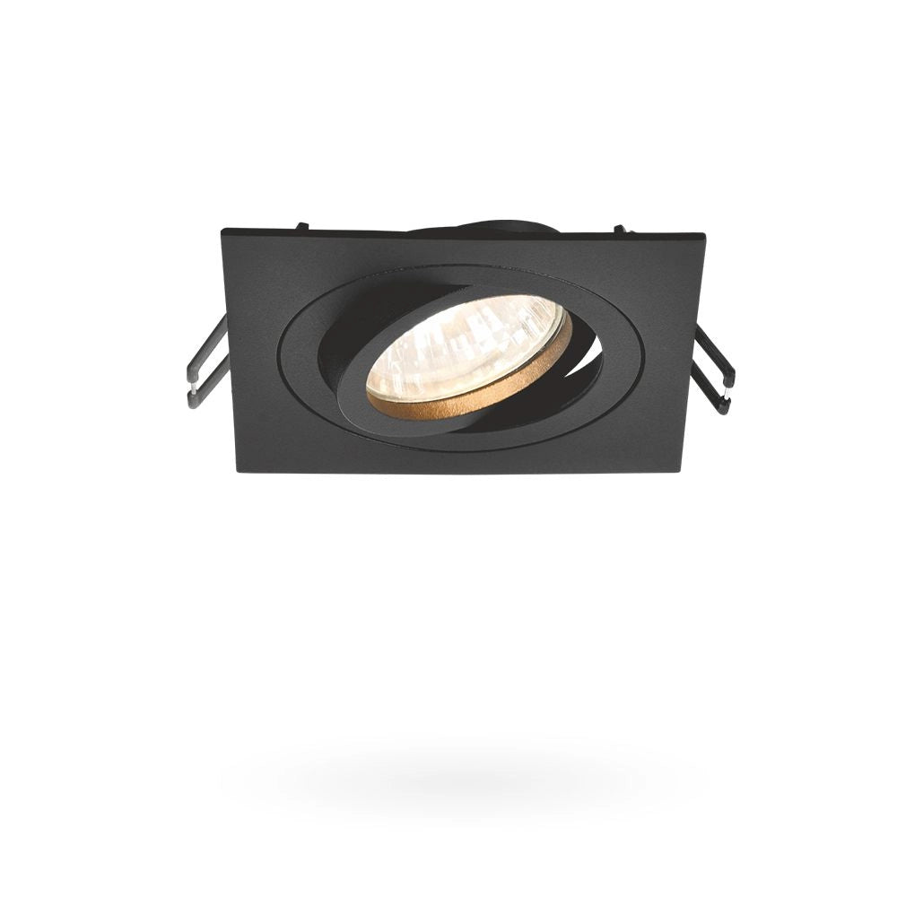 Faretto incasso quadrato nero orientabile GU10 Videx