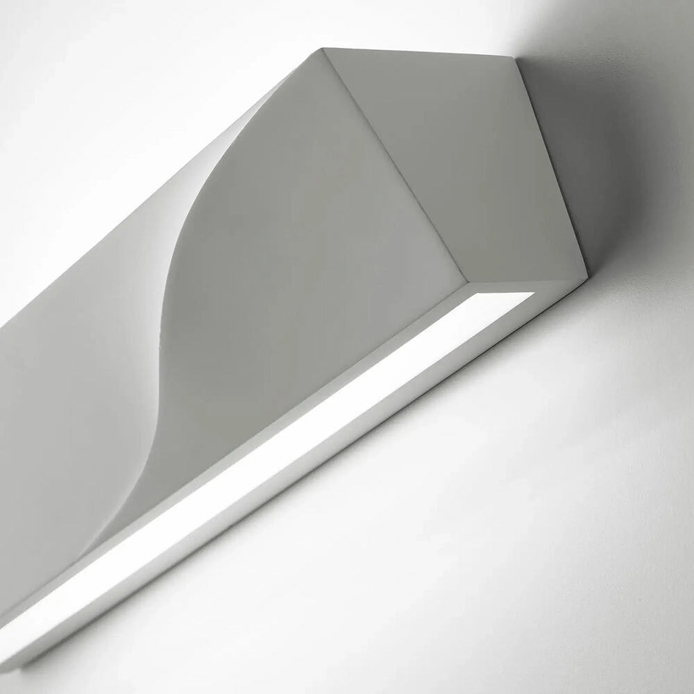 Trade Shop - Applique In Gesso Rettangolare Intaglio Doppia Luce Led Attacco G9 Parete Gs-e78 -
