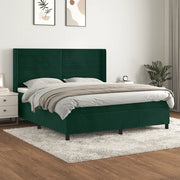 Giroletto a Molle con Materasso Verde Scuro 180x200 cm Velluto 3132756