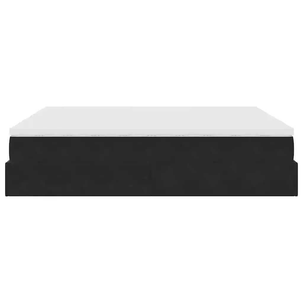 Struttura Letto Pouf con Materassi Nero 180x200 cm in Velluto 3311263