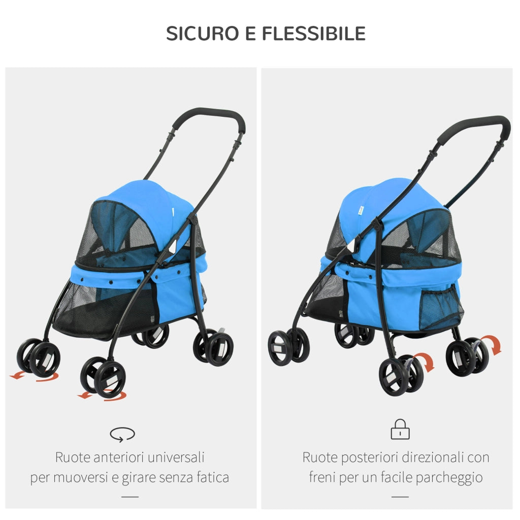 Passeggino Cane Pieghevole ¨C zephmum ¨C Blu 82x47x97cm