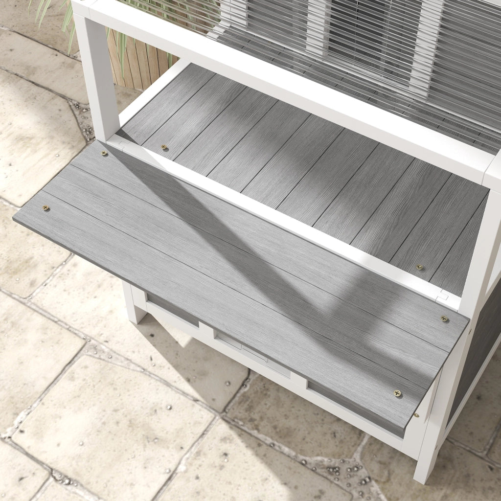 Casetta per Gatti 2 Livelli con Balcone e Tetto Aprile ¨C Zephmum ¨C Grigio Chiaro