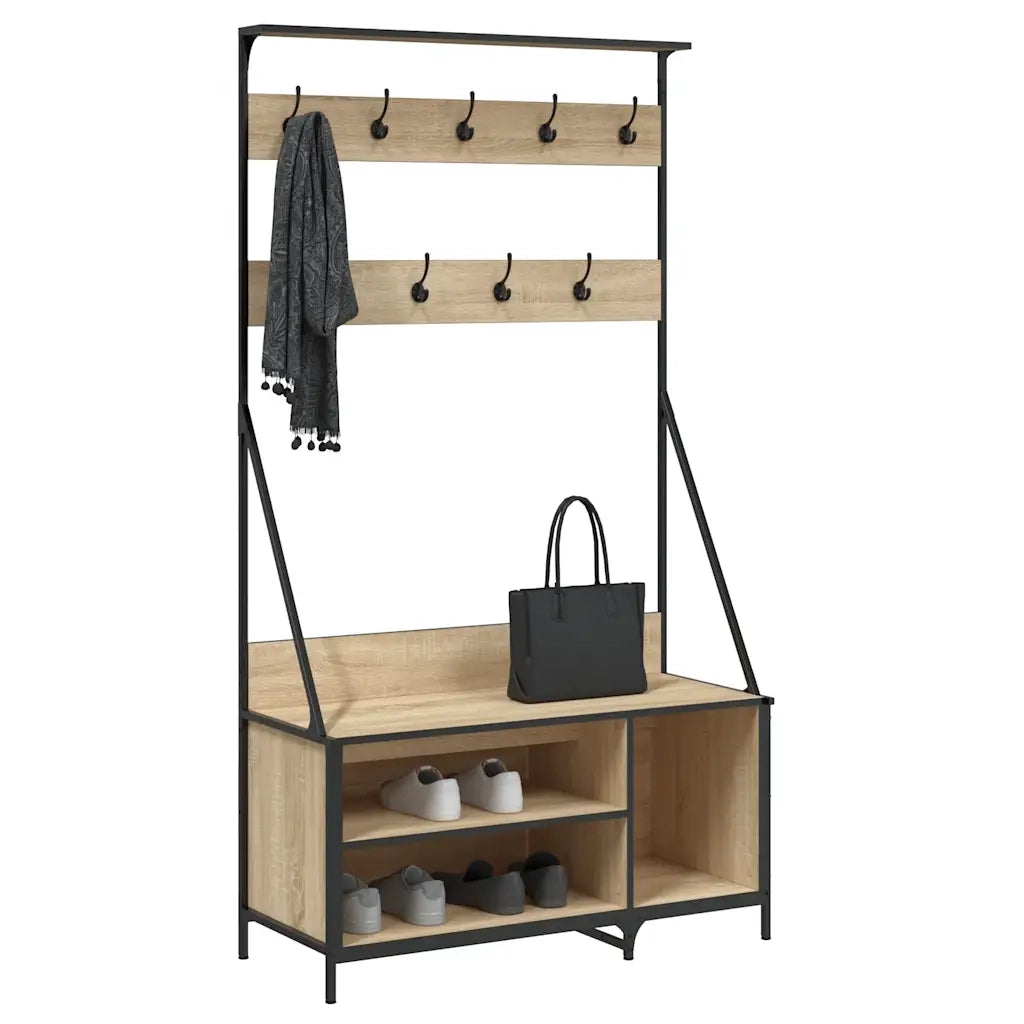 Appendiabiti con Porta Scarpe Rovere Sonoma 100x41x184 cmcod mxl 108370