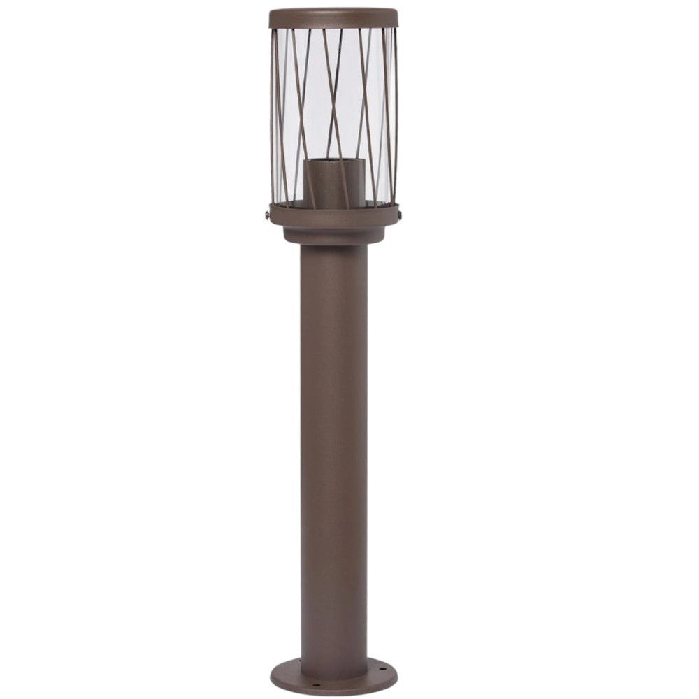 Trade Shop - Lampioncino Da Esterno In Alluminio Rosso Ruggine Da Giardino Moderno E27 Ip44 Pt-01 -