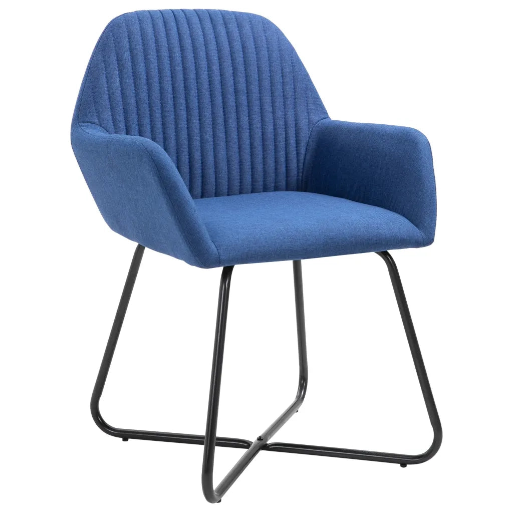 Sedie da Pranzo 2 pz Blu in Tessuto 249811