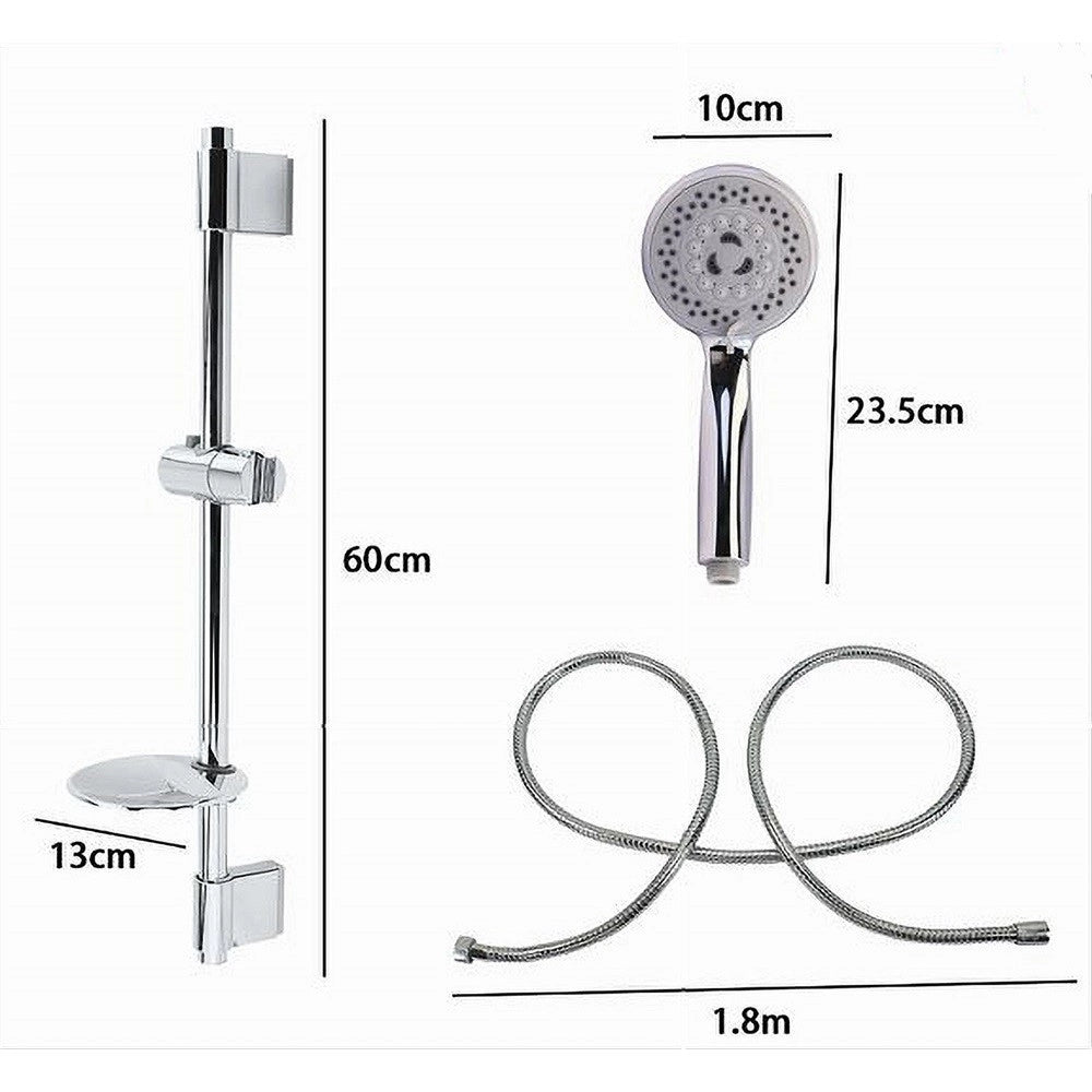 Trade Shop - Saliscendi Doccia Cromato Doccetta Multigetto Mensola Portasapone Bagno Tubo 79390 -