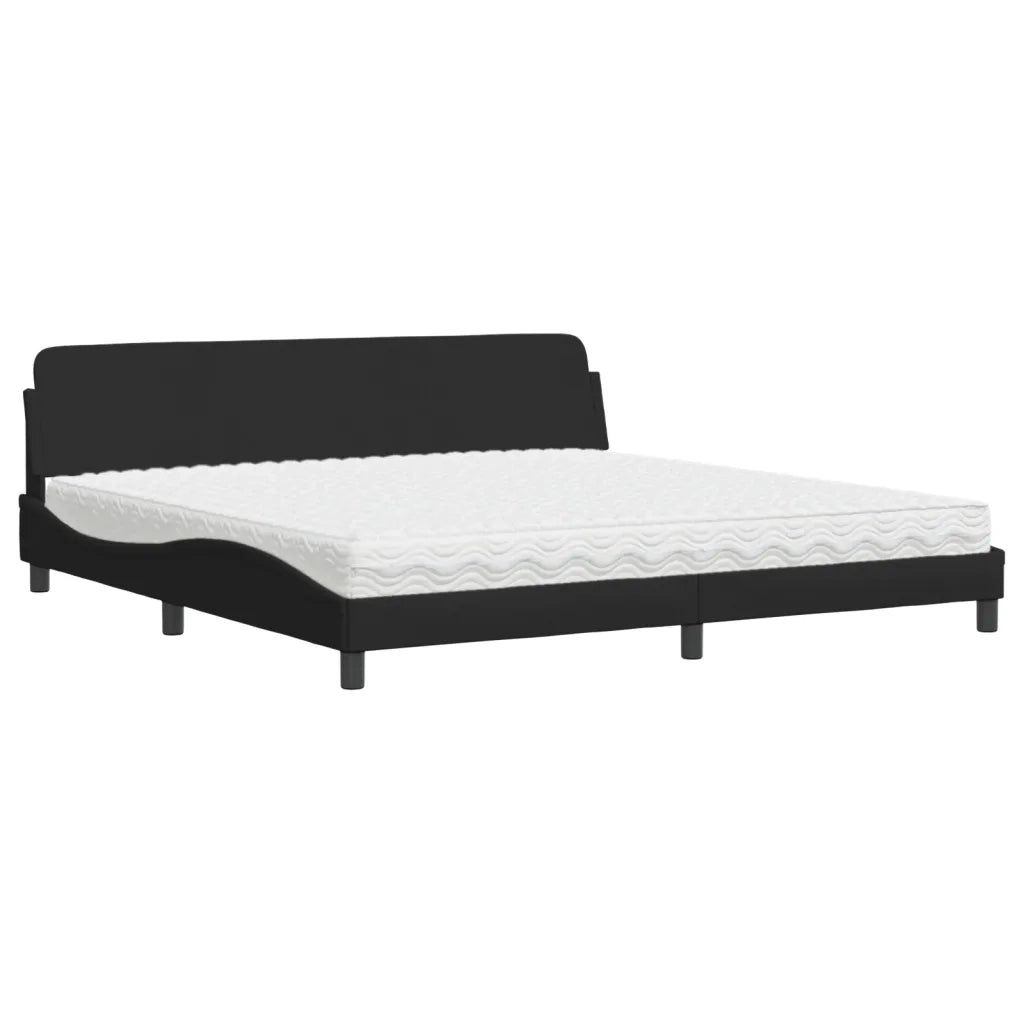 vidaXL Letto con Materasso Nero 200x200 cm in Tessuto