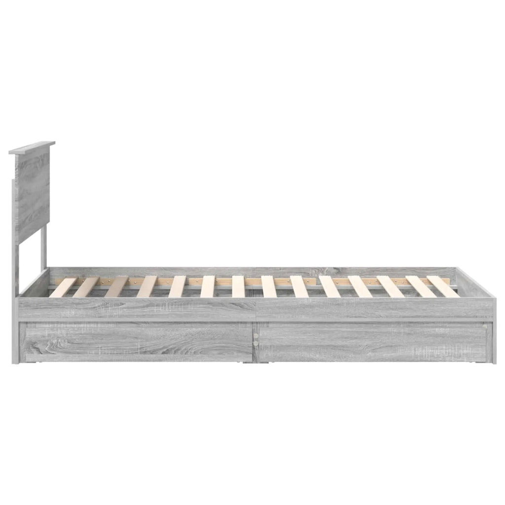Letto con Contenitore con testiera Grigio Sonoma 90 x 190 cm