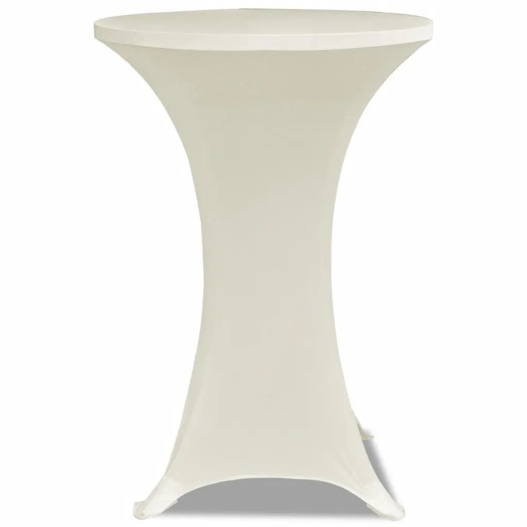 Copritavolo ?70 cm Crema Tessuto elasticizzato 2 pezzi CFW8768712