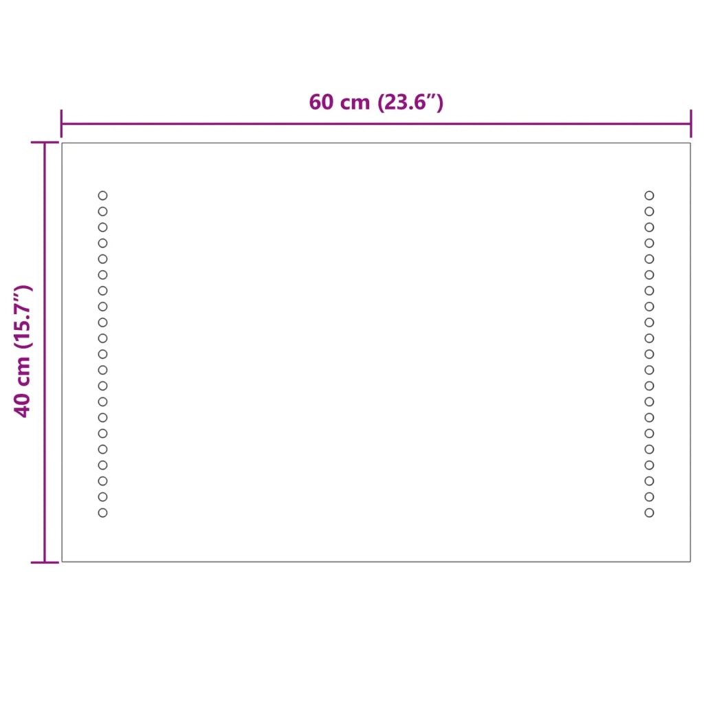Specchio da bagno LED Trasparente 60 x 40 cm vetro temperato 42045775