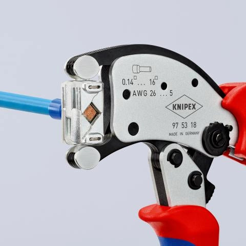 KNIPEX TWISTOR16 PINZA PER TERMINALI A BUSSOLA, CON REGOLAZIONE AUTOMATICA, CON TESTA DI CRIMPAGGIO GIREVOLE 