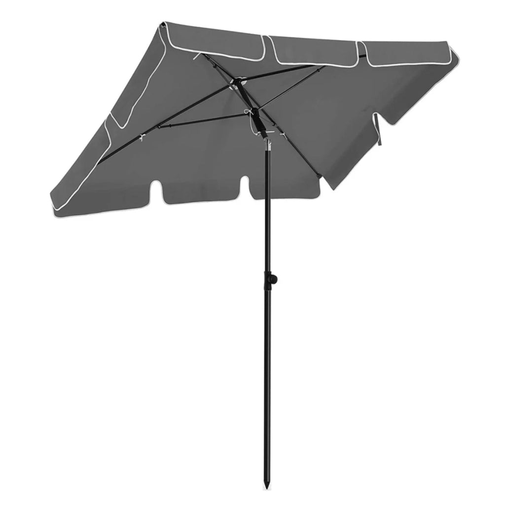 Ombrellone da balcone rettangolare 1,8 x 1,25 m Protezione UPF 50+ tettuccio con rivestimento in PA borsa per il trasporto terrazza giardino senza base grigio 12_0001784