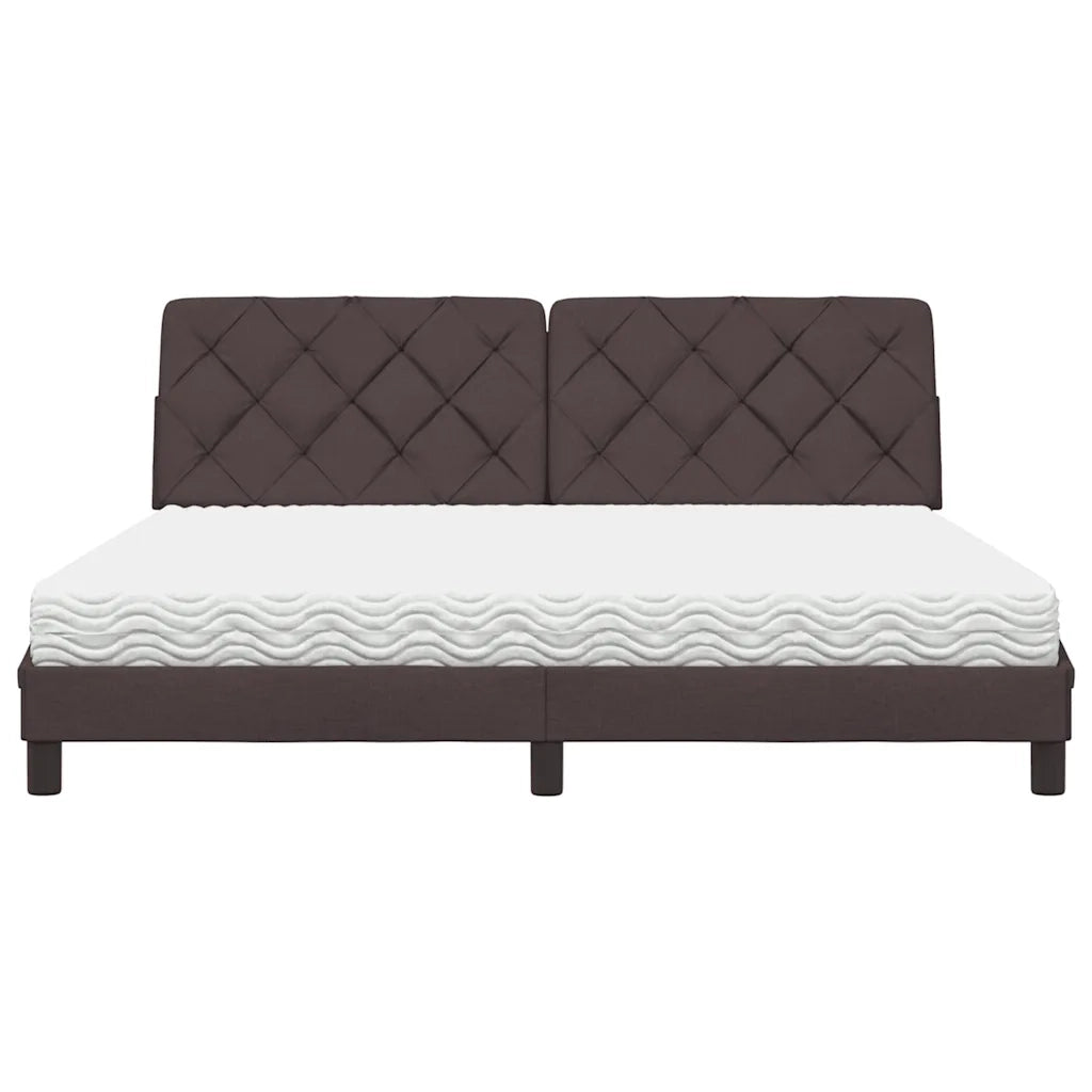 Letto con Materasso Marrone Scuro 180x200cm Tessuto 3310758