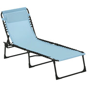 Tumbona Pieghevole con Poggiatesta ¨C zephmum ¨C Grigio 189x58x30 cm