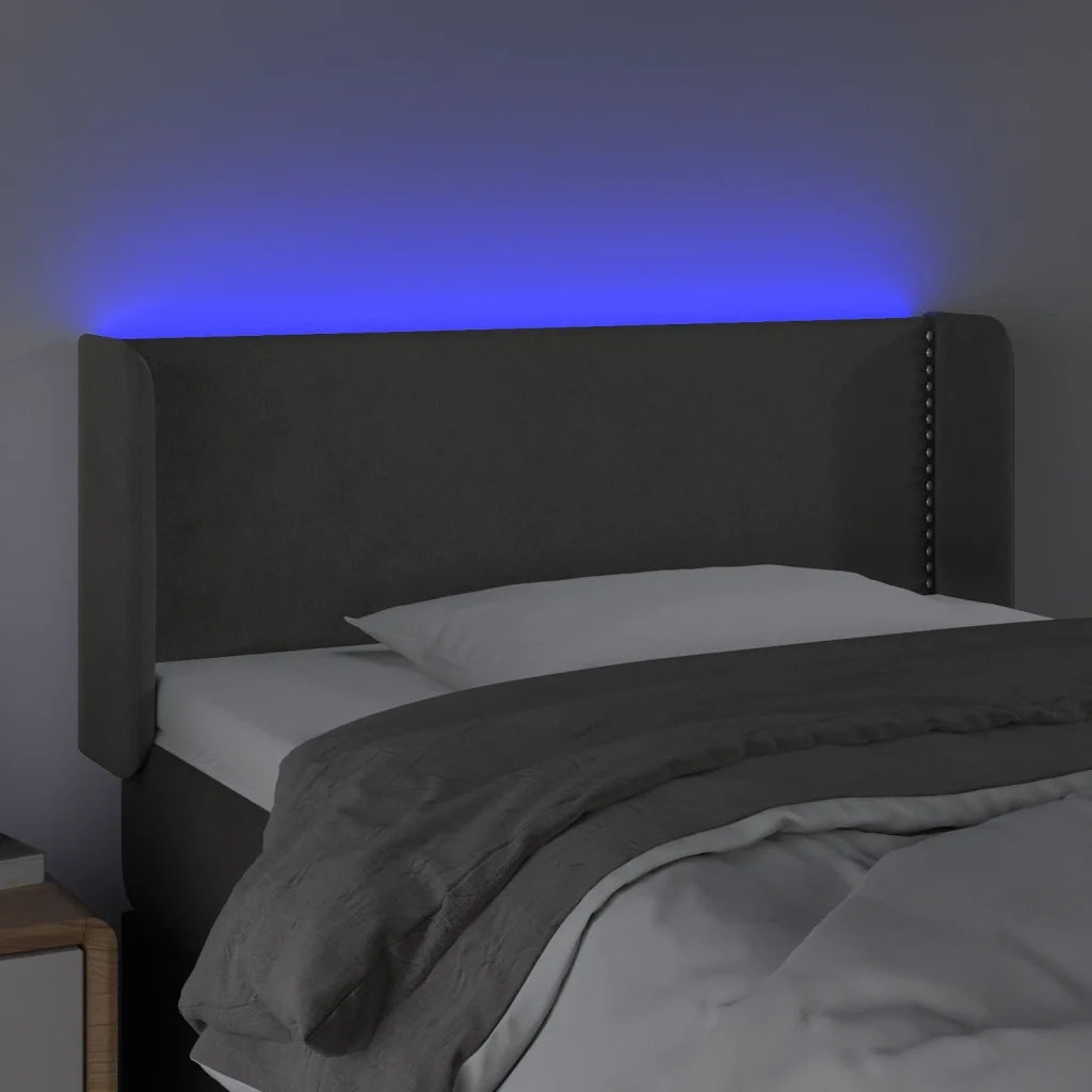 Testiera a LED Grigio Scuro 93x16x78/88 cm in Velluto 3123133