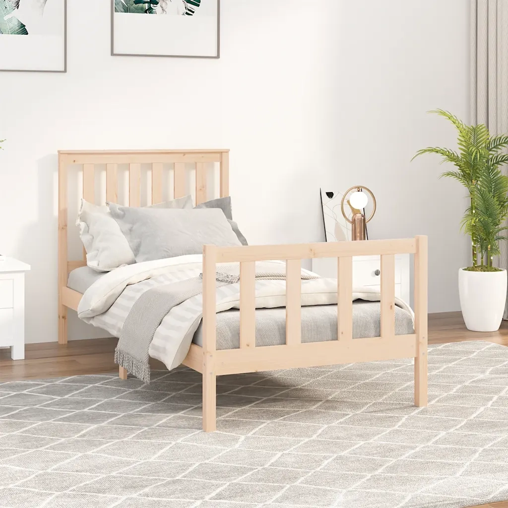 Giroletto senza Materasso-Struttura Letto 100x200 cm in Legno Massello di Pino 374910