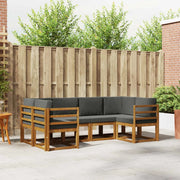 Set di divani da esterno con cuscino 6 pcs Naturale e Antracite