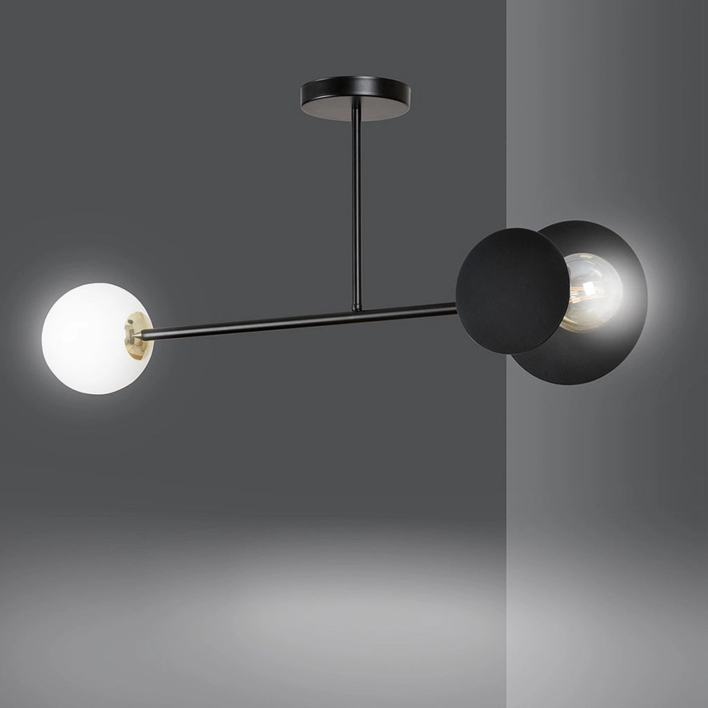 Lampada a sospensione Minerva in acciaio nero opaco