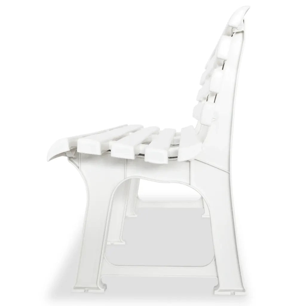 Panchina da Giardino 145,5 cm in Plastica Bianca 43583