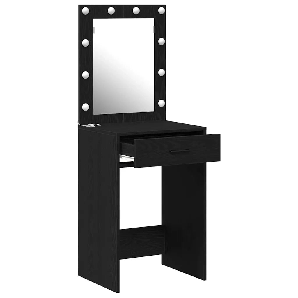 Tavolo da Trucco Rovere Nero 50 x 41 x 135 cm Legno multistrato 865038