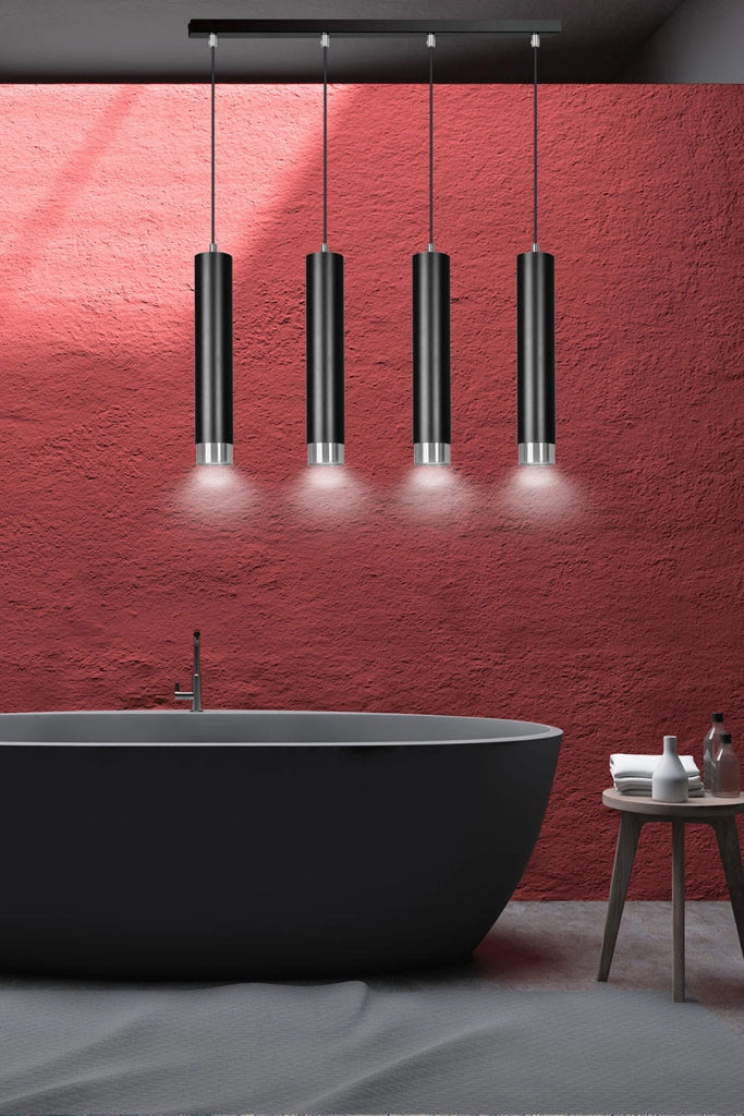 Lampadario sospeso Emibig Kibo 4xGU10 nero/cromo 60cm